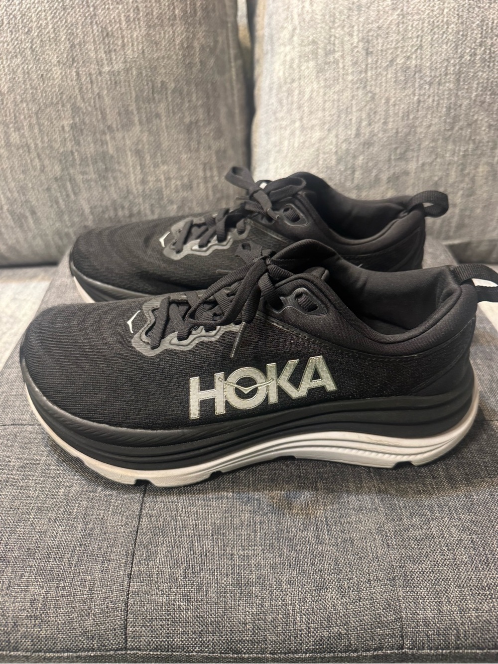 HOKA One One Running Shoes Men’s 7.5 B Black White – Bondi